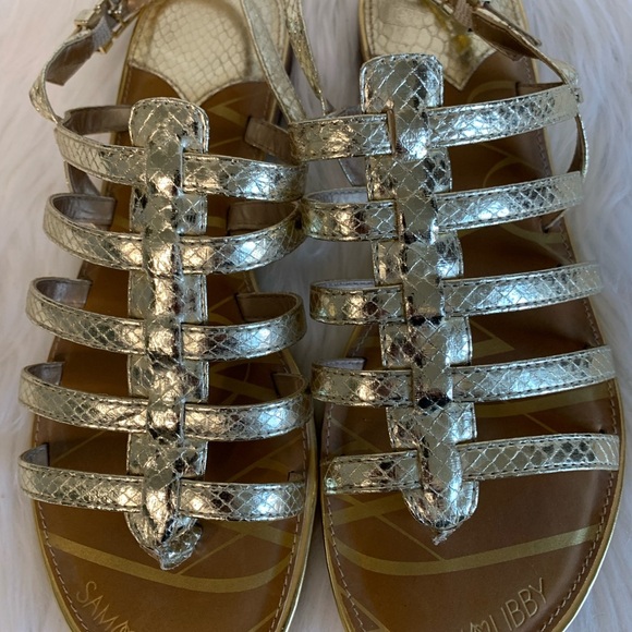 Sam & Libby Metallic Strappy Sandals - Picture 2 of 7